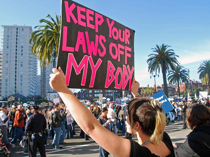 Pro-choice activists take a stand against the right