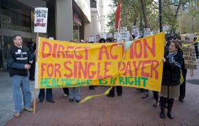 Single-payer supporters marching in San Francisco