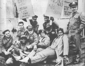 Striking postal workers in Detroit