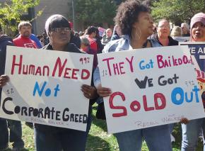 Occupiers challenging economic inequality in Madison, Wis.