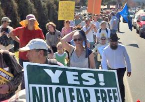 Some 1,000 people marched in the biggest demonstration against the Vermont Yankee plant in years
