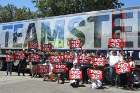 California Teamsters campaign against the union-busting Proposition 32