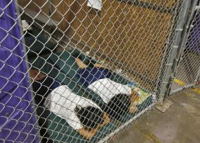 Children locked in cages in an immigration detention center in Texas