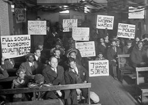 A rally of the unemployed hosted by the Communist Party in New York in 1930