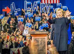 Hillary Clinton speaking to supporters on the 2016 campaign trail