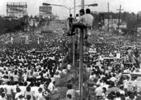 The People Power revolution fills the streets in the Philippines