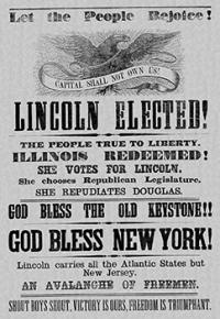 A Republican campaign newspaper celebrates Abraham Lincoln's election in 1860