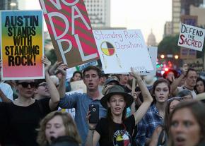 Protesters hit the streets of Austin in solidarity with Standing Rock