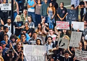 In the streets against Donald Trump in California