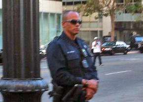 Killer cop Miguel Masso photographed by activists in downtown Oakland