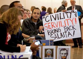 Protesters defend Steven Salaita at the University of Illinois at Urbana-Champaign