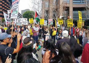 Solidarity activists in Los Angeles rally for Palestinian political prisoner Ahed Tamimi