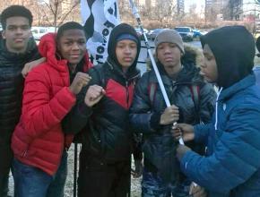 Students at Kenwood Academy in Chicago walk out to protest gun violence