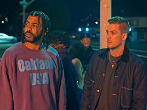 Actors Daveed Diggs (left) and Rafael Casal in Blindspotting