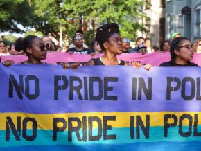 Marching to demand an end to police presence at Pride events