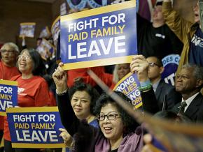 Demonstrators rally for paid family leave in New York