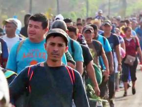 The migrant caravan marches through Mexico